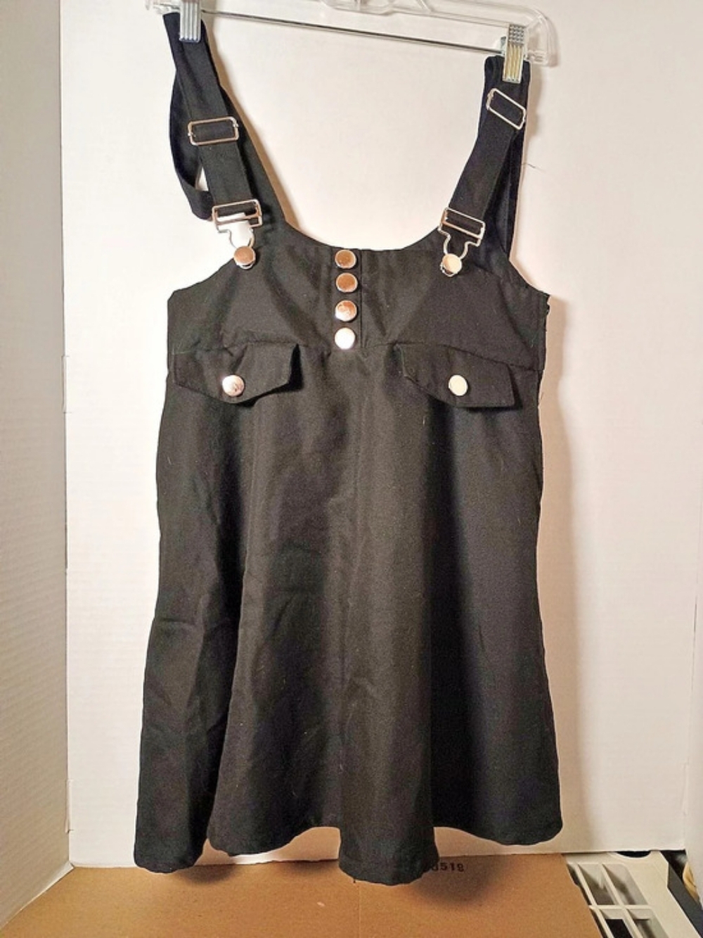 HOTTOPIC Mini Pinafore Dress Black Size Medium Like New